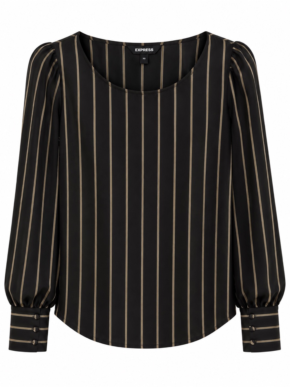 Express Black Blouse with Pinstripes Size XS